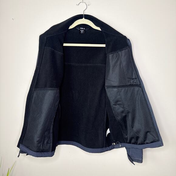 TSLA Men's Softshell Graphite Gray Full Zip Medium Jacket Water-Resistant Fleece - Picture 11 of 13